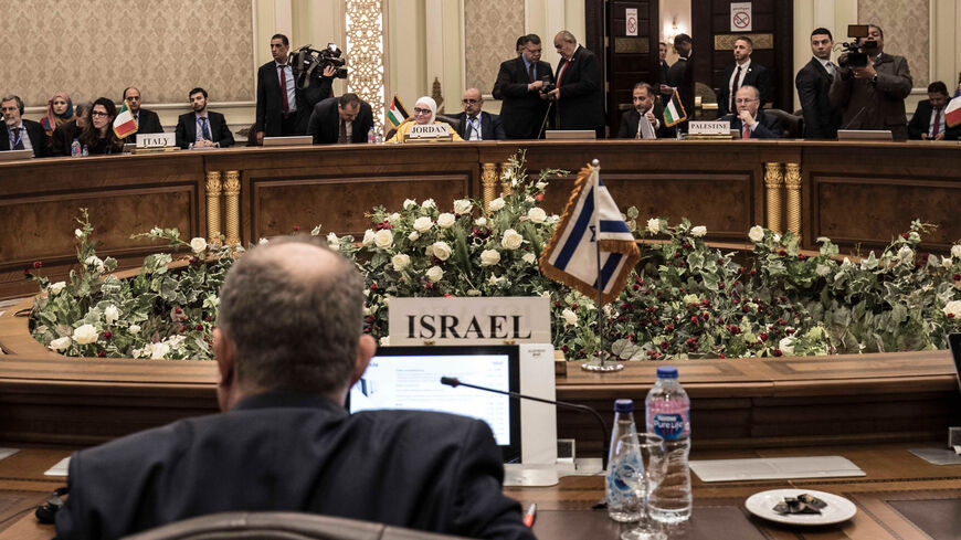 Delegations from Egypt, Israel, Cyprus, Italy, the Palestinian Authority, Jordan, France, the United States and Greece attend the East Mediterranean Gas Forum, Cairo, Egypt, Jan. 16, 2020.